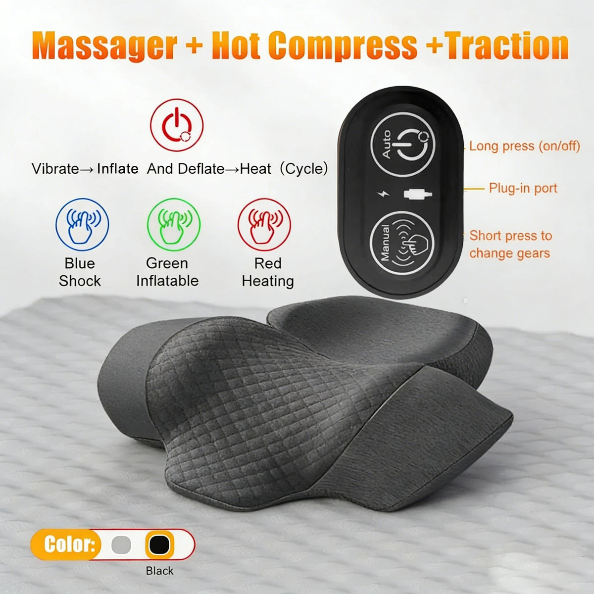 Electric Neck Massager Pillow Cervical Stretcher